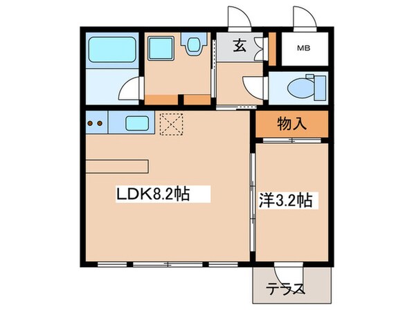 アズーロ・エ・マローネ本厚木の物件間取画像